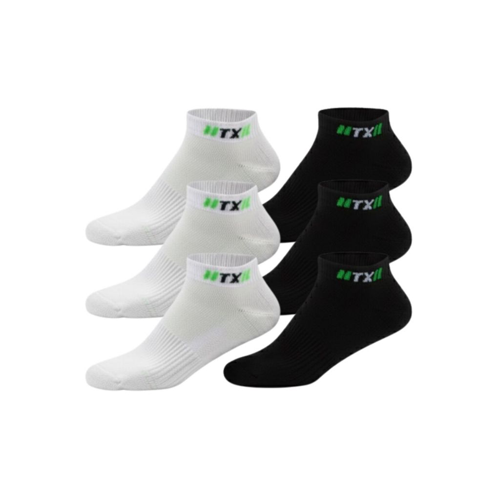 Kit 6 Meias Soquete tornozelo Calcanhar Verdadeiro e Elástico na Sola Esportiva Unissex academia algodão em Oferta na Shopee