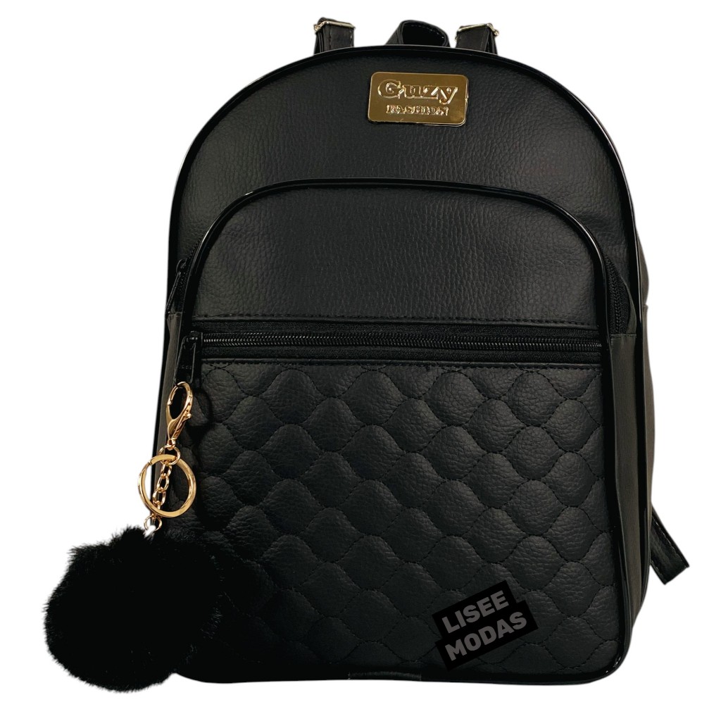 Bolsa Mochila feminina Reforçada De 3 Compartimento Couro Sintético. MODA  PREMIUM em Oferta na Shopee