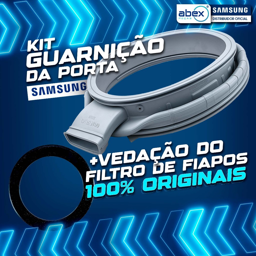 Borracha Guarnição Porta Lava E Seca Samsung WD10M WD11M WD85M WD90M Com Vedação Do Filtro Original