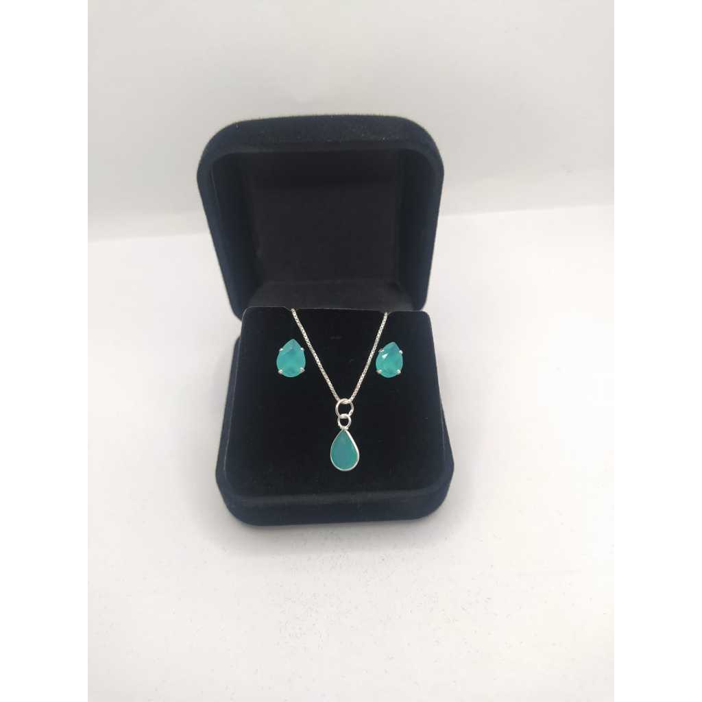 Caixinha Estojo de Veludo Preto Luxo para Conjunto Colar e Brinco – Embalagem de Joias Elegante