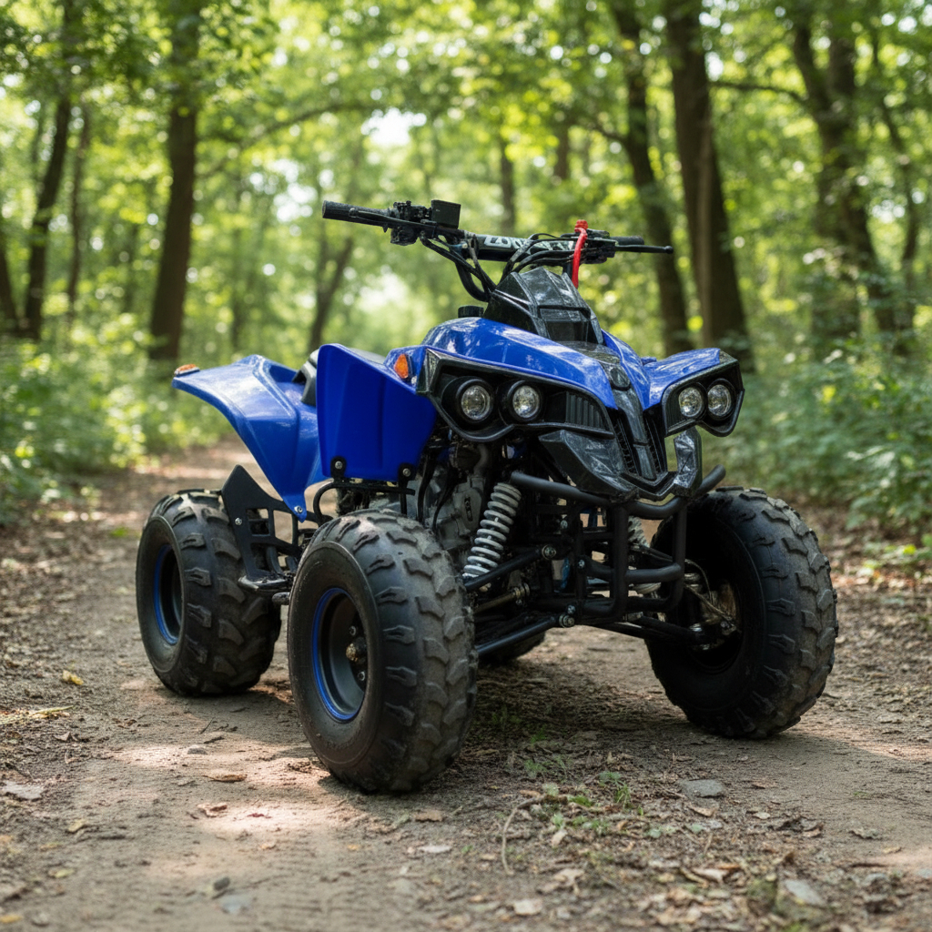 Quadriciclo Partida Elétrica À Gasolina 125cc Com Ré Cor Azul