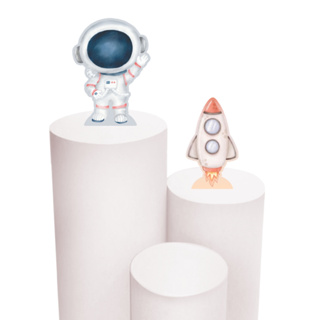 Kit de Display 2 peças de 20cm para Decoração de Festa Astronauta Aquarela em MDF Cortado a Laser em Oferta na Shopee