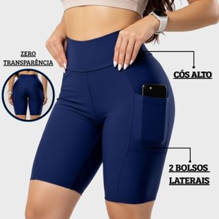 Bermuda c/ bolso para corrida caminhada Academia Feminino Fitness em Oferta na Shopee