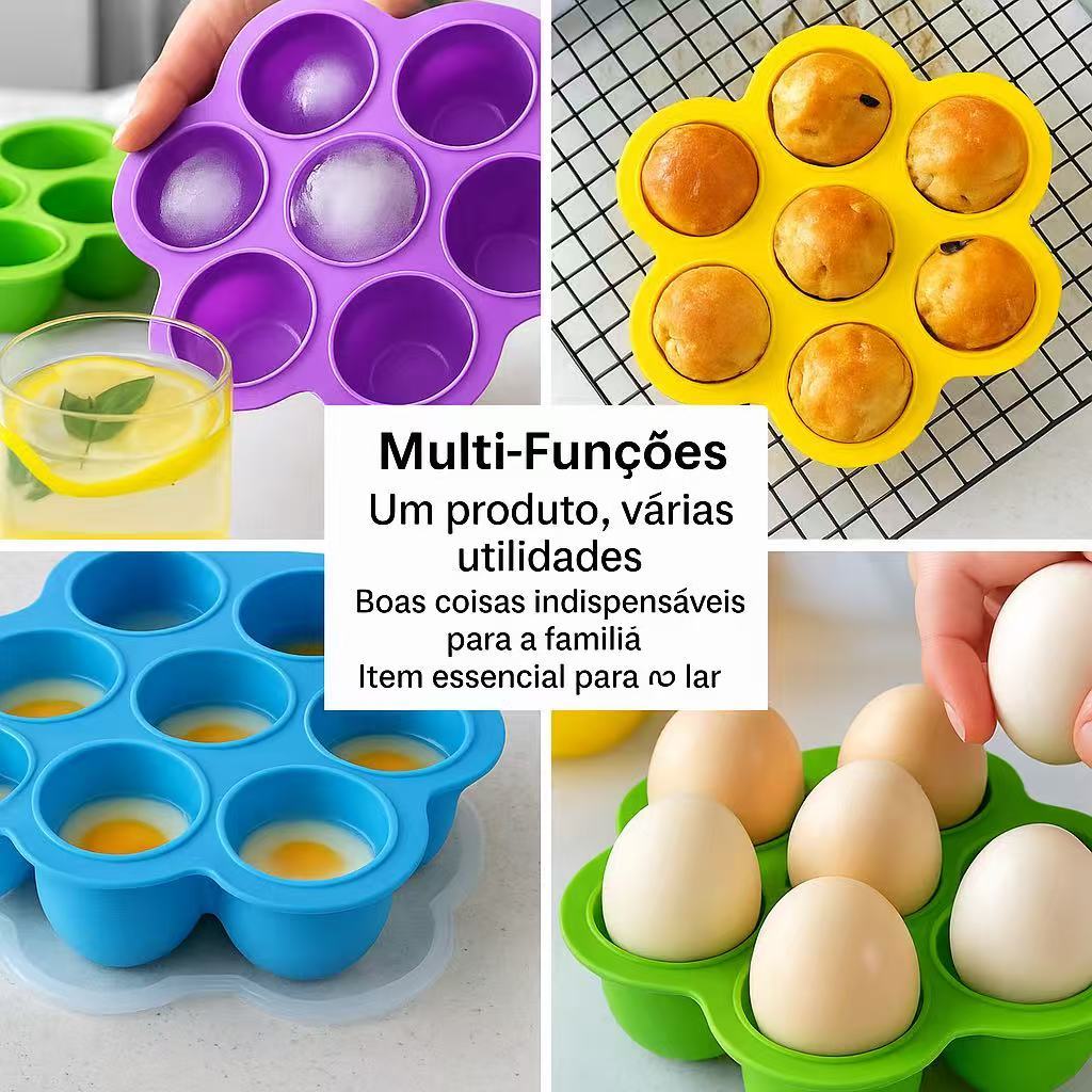 Porta Pote Papinha Recipiente Fundo De Silicone 7 Divisórias Bandeja Congeladora De Alimentos Para Bebês Mordida De OVO em Oferta na Shopee