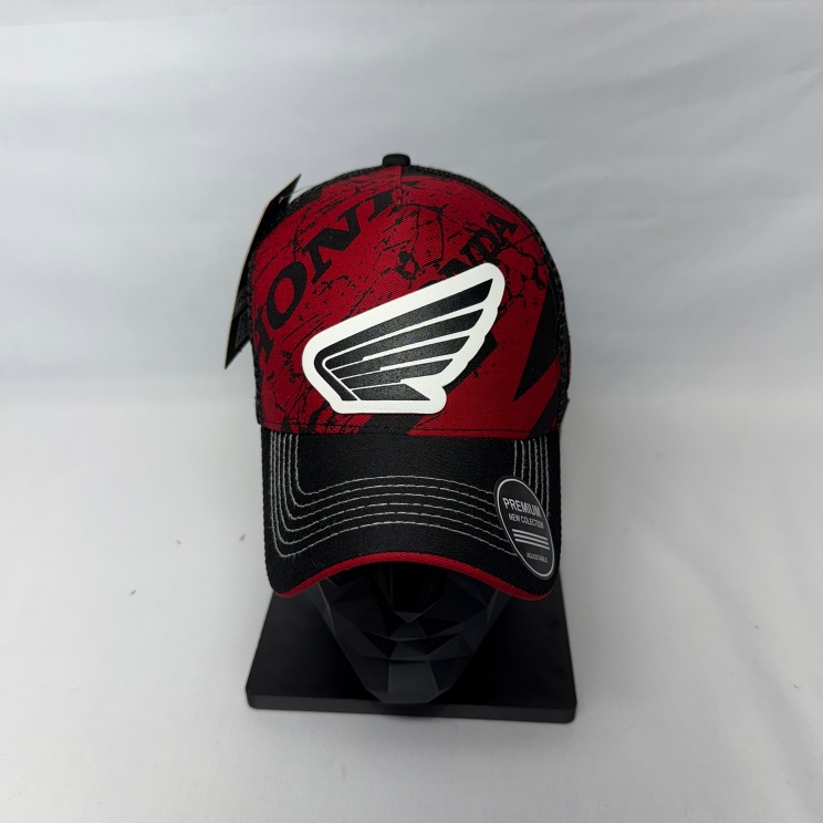 Boné Masculino Honda Trucker Boné Aba Curva com Silk e Bordado Relevo Ajustável