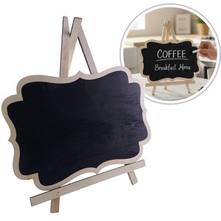Lousa Quadro Negro Decorativa com Cavalete de Madeira Mesa 35x30cm Festas Evento Restaurante Recados