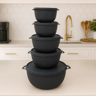 Kit 5 Potes Plásticos Bowl Redondos com Tampa BPA Free Para Mantimentos Cozinha Freezer Micro-ondas em Oferta na Shopee