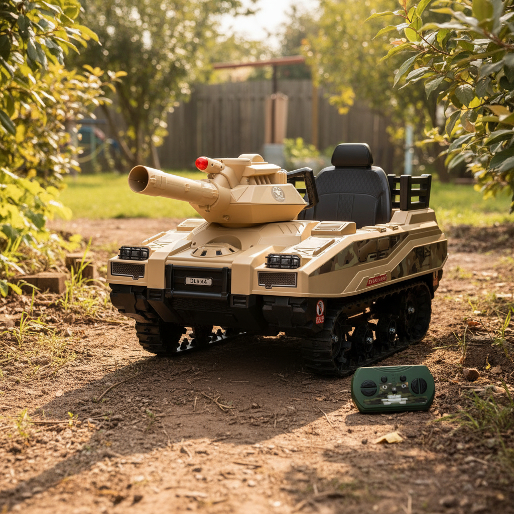 Mini Tanque Guerra Elétrico Infantil 12v Munição Som Luz Amarelo 110v/220v