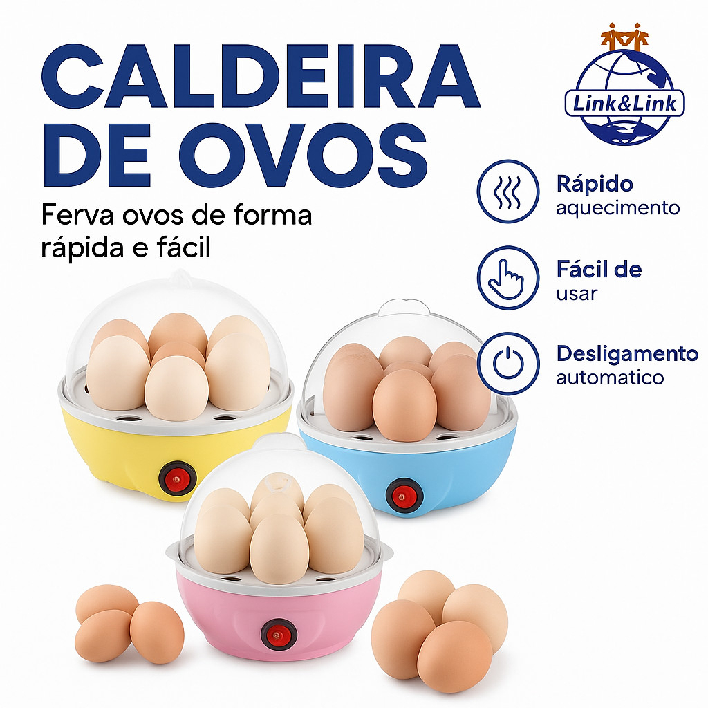 Cozedor de Ovos Elétrico Portátil