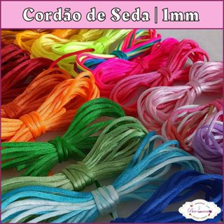 Fio de Cetim Colorido 1MM – Kit com Diversas Cores | Cordão para Artesanato e Pulseiras e Bijuterias em Oferta na Shopee