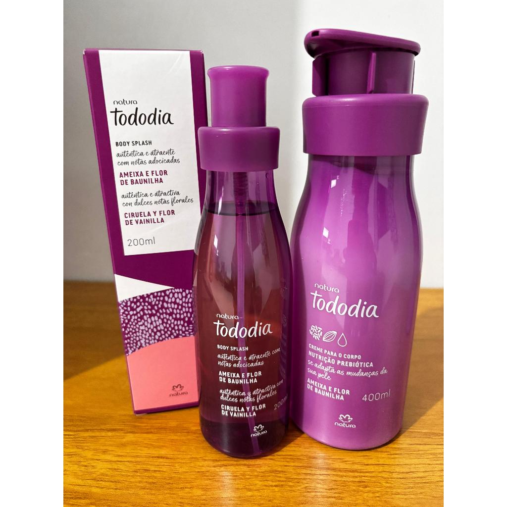 KIT - 1 Creme Hidratante Ameixa e Flor de Baunilha + 1 Body Splash Ameixa e Flor de Baunilha
