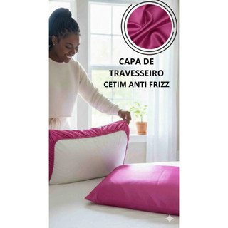 Capa  Fronha De Cetim Premium Anti Frizz Para Travesseiro 70X50 cm Cabelo Hidratdo SEm Frizz