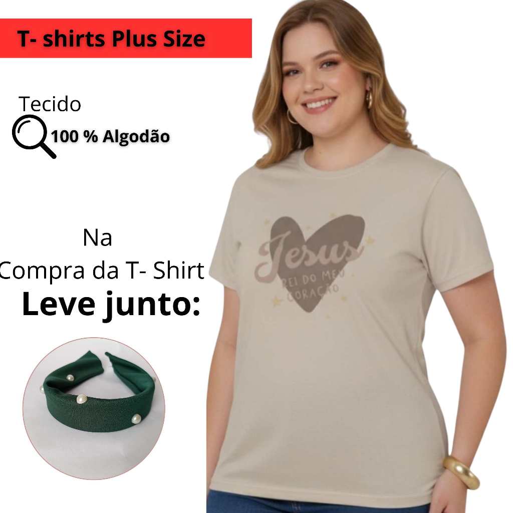 Camiseta Plus Size Oversized 100% Algodão | GG a G2 | Confortável | Pronta Entrega