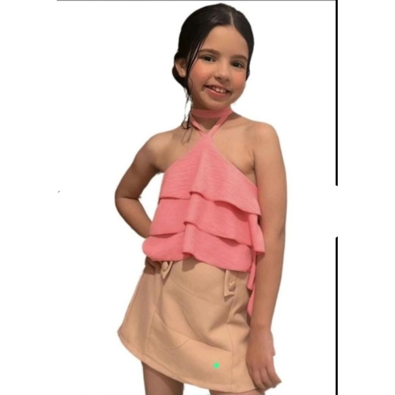 Blusa Batinha Juvenil Babado do 10 ao 16