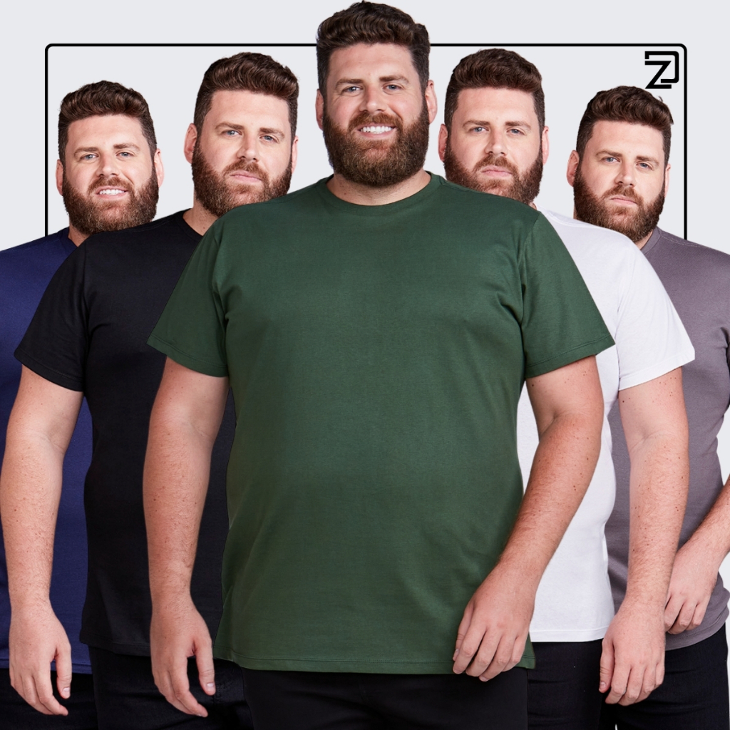 Kit 5 Camiseta Masculina Básica Plus Size Algodão Camisa Extra Grande em Oferta na Shopee