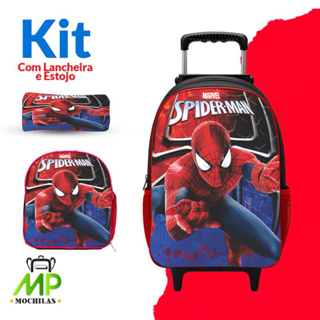 KIT Mochila+Lancheira+estoujo Infantil Homem Aranha - REFORÇADA em Oferta na Shopee