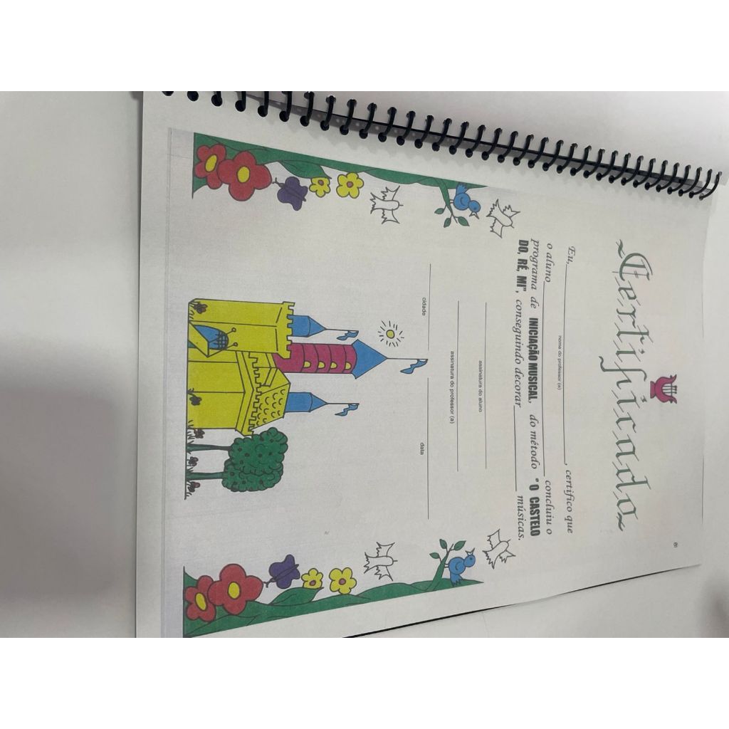 Apostila O Castelo Dó Ré Mi –Método de Piano –Cópia Encadernada Cartilha Musical- Alunos/Professores