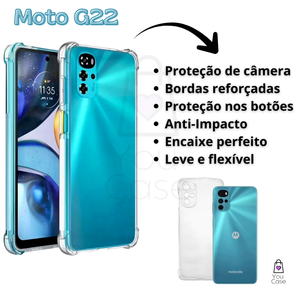 Capinha Capa Moto G22 Anti Impacto Transparente em Oferta na Shopee