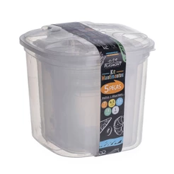 Kit Mantimento Conjunto 5 Potes Com Tampa BPA FREE Organizador De Alimentos Pote Hermético