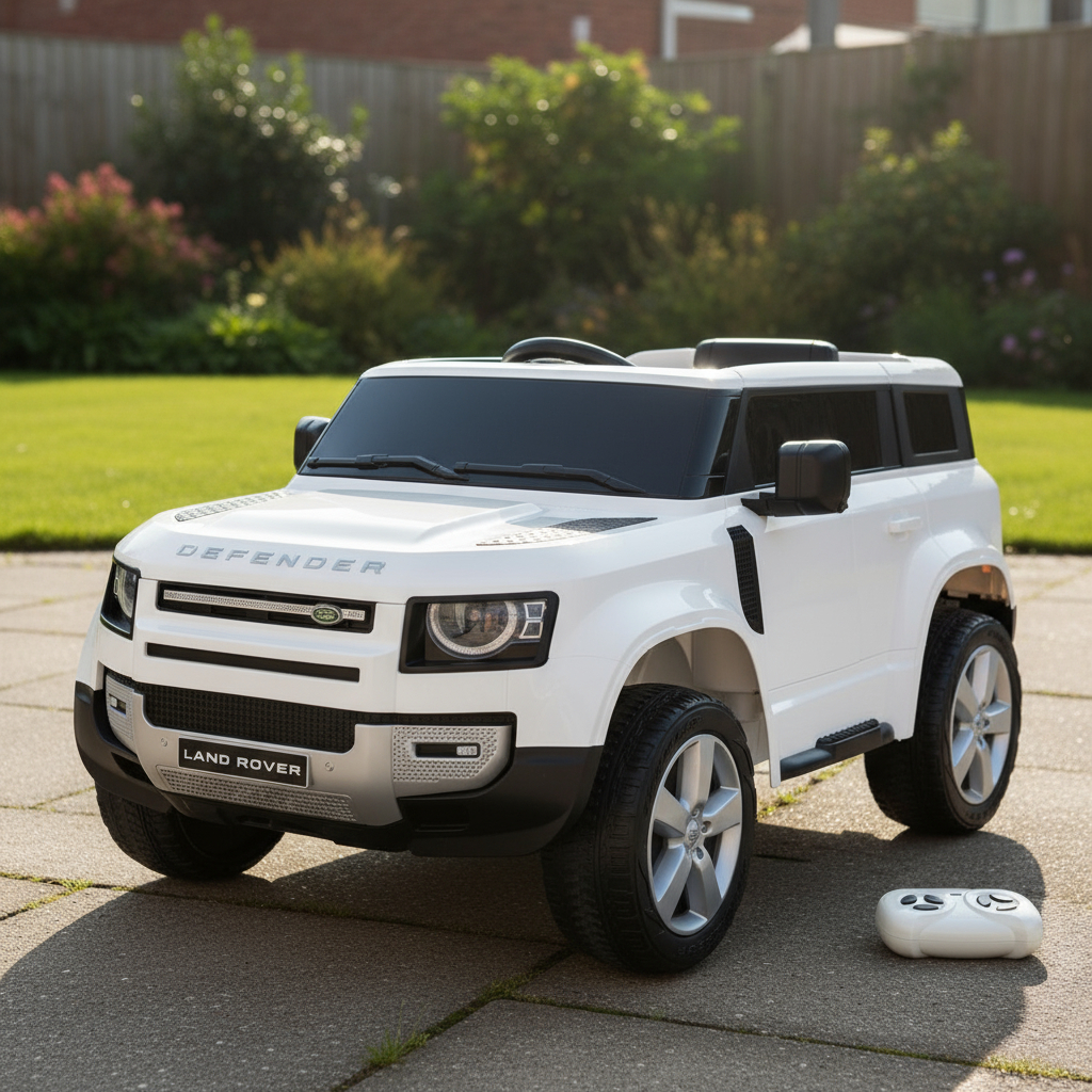Mini Carro Elétrico Infantil Land Rover Defender 12v Branco 110v/220v em Oferta na Shopee