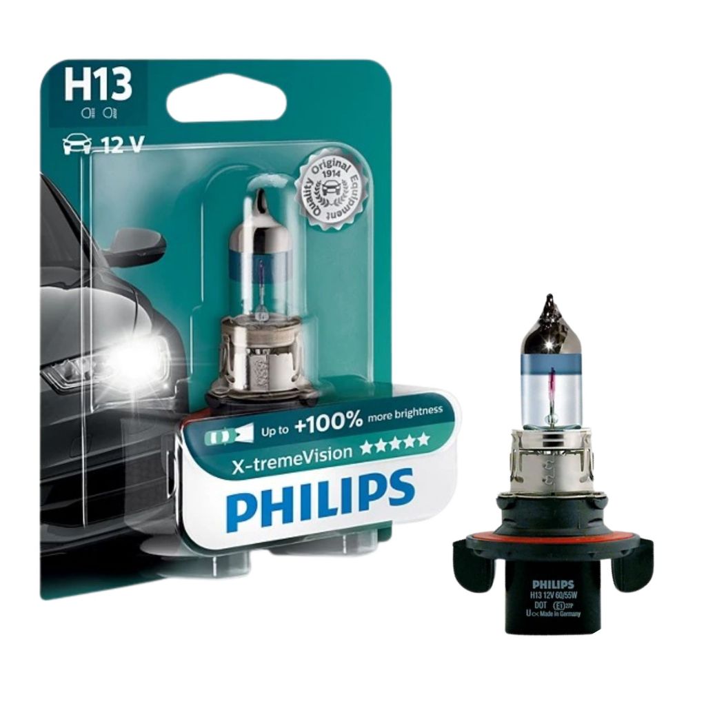 LAMPADA HALÓGENA PHILIPS X-TREME VISION FAROL ALTO BAIXO H13 12V 60/55W em Oferta na Shopee