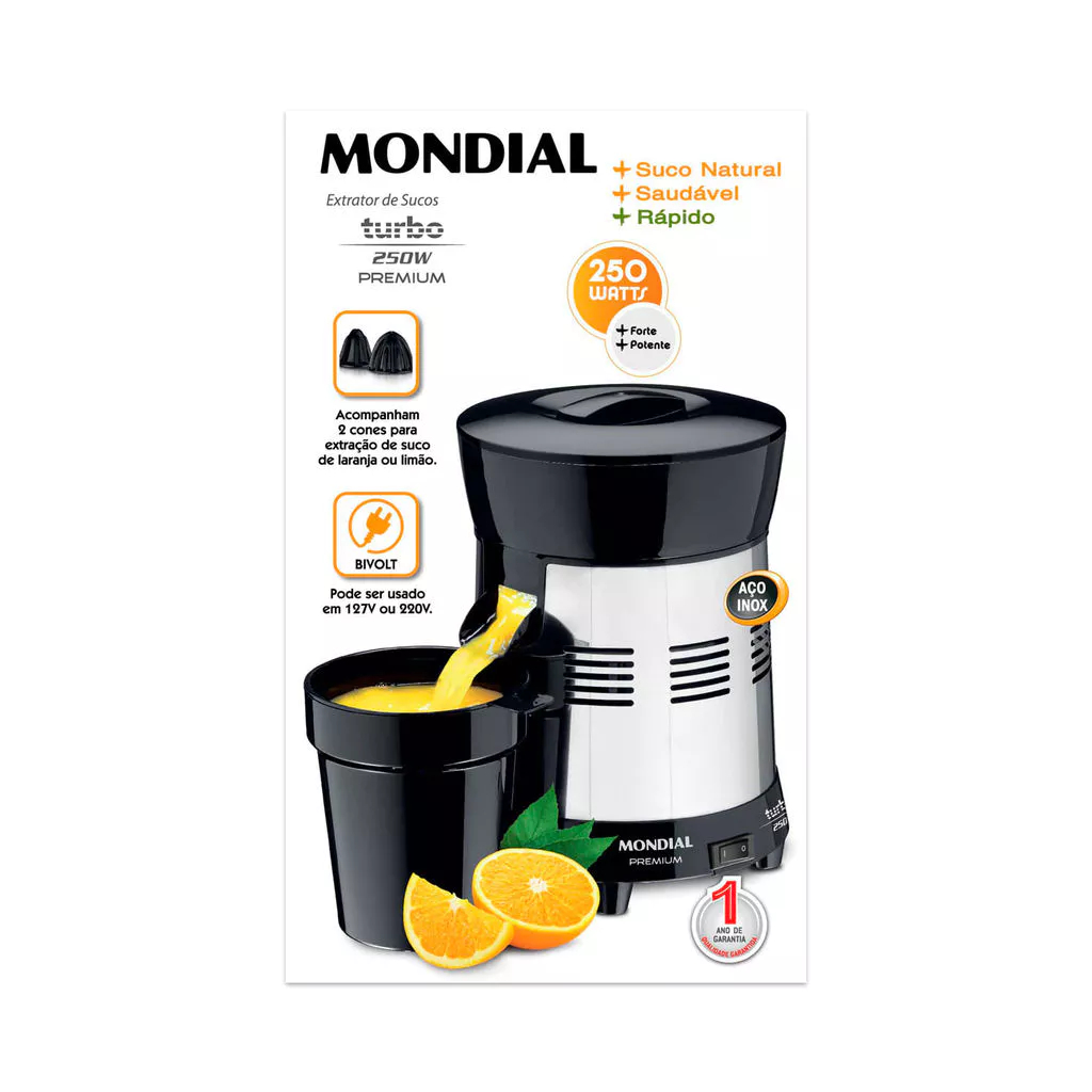 O que é Espremedor de Frutas Mondial Turbo 250w Premium Preto Bivolt? Guia e Onde Comprar | BuscaProdutos