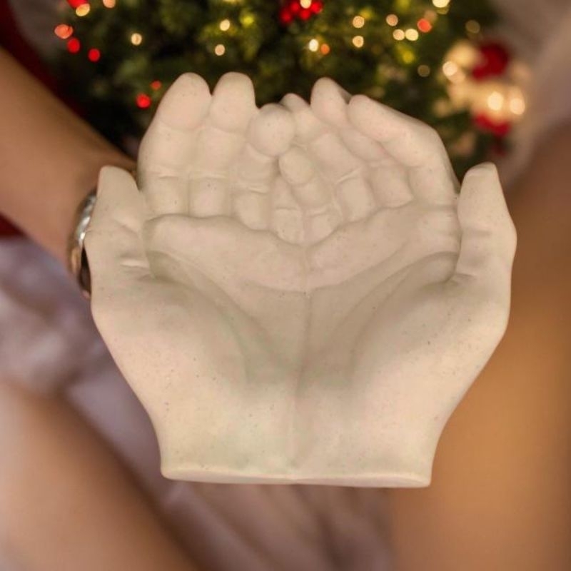 Mãos de suporte gesso cru 6 x 16 x 14 cm vaso para planta porta objetos esculturas em Oferta na Shopee