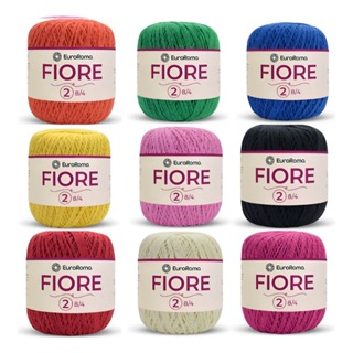 Kit EuroRoma Fiore – 5, 10, 15 ou 20 novelos | Cores sortidas | 100% algodão em Oferta na Shopee