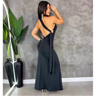 Vestido Amarração no pescoço ombro só com argola lateral, vestido Réveillon cores diversas transpassado carnaval em Oferta na Shopee