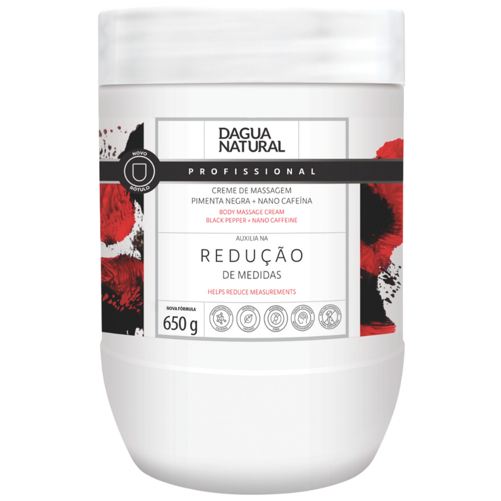Creme Massagem Dagua Natural Pimenta Negra 650g Redutor Medidas e Celulite