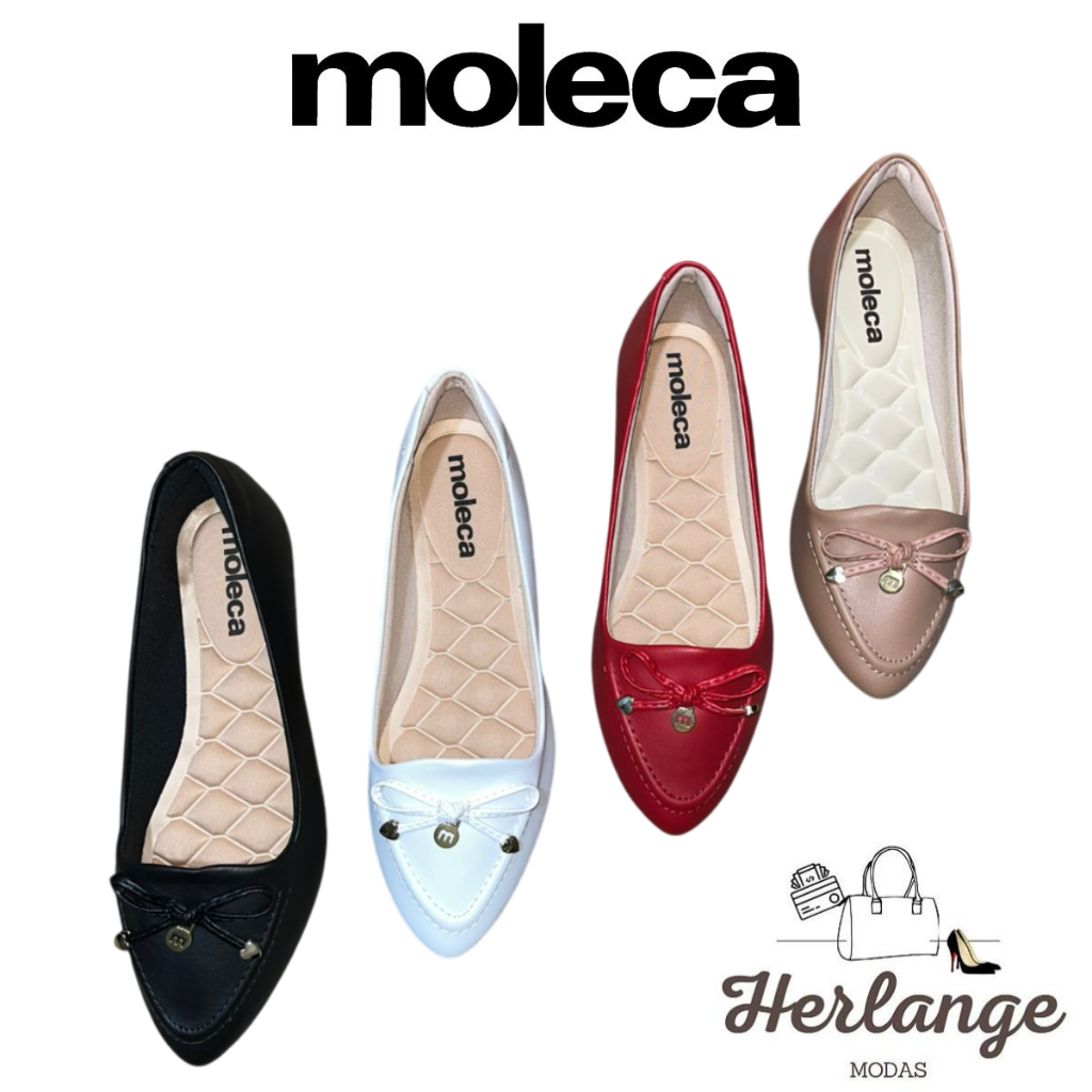 Sapato Feminina Moleca Sapatilha Bico Fino Laço Napa 5635.863