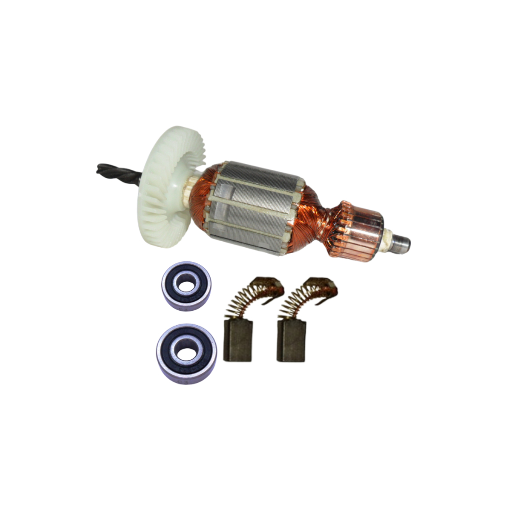 Induzido MT811 Furadeira 220V Rotor MHP130 MHP131 Makita Maktec Rolamentos e Escova Carvão