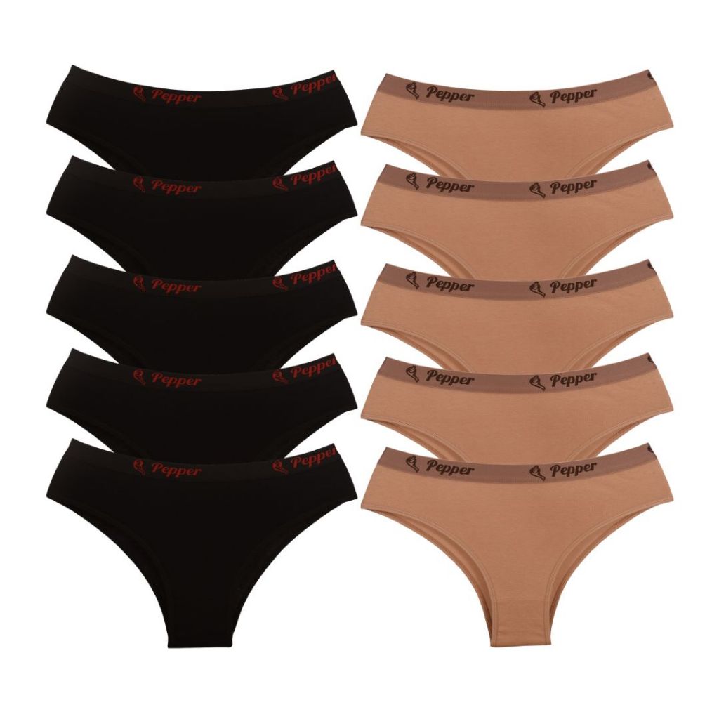 Kit Com 5 Calcinhas Chocolate e Preta Confortável Algodão em Oferta na Shopee