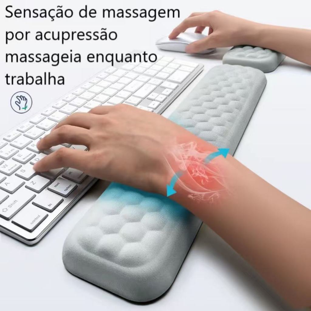 Apoio De Pulso Tapete Para Teclado e Mouse De Espuma De Memória Com Relevo em Oferta na Shopee