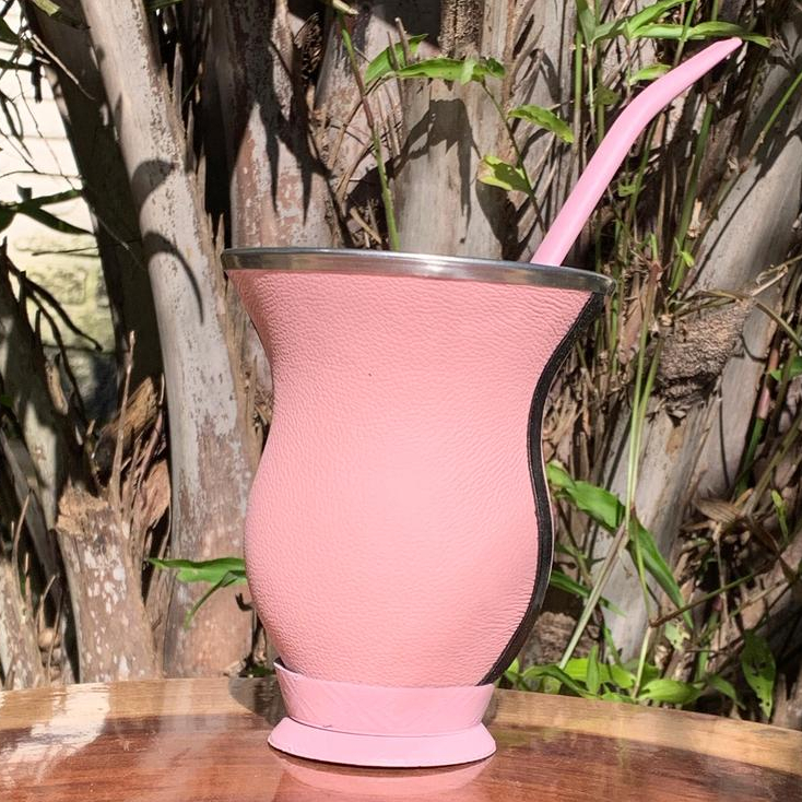 [BLACK FRIDAY] Kit Cuia Colorida de Porongo Revestida em Material Sintético + Bomba Inox Colorida em Oferta na Shopee