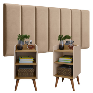 Conjunto 2 Mesa de Cabeceira MAX Modulada Adesiva Cabeceira Quarto Estofada Julia 0,90 /1.40 /1,60 /1,95 em Oferta na Shopee