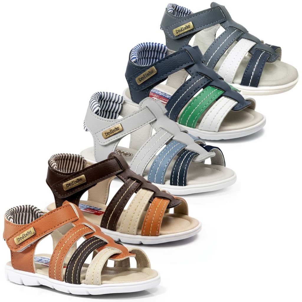 Sandália Infantil Masculino Papete Casual Menino Conforto Escolar Marinho Cinza Café Caramelo e Gelo em Oferta na Shopee