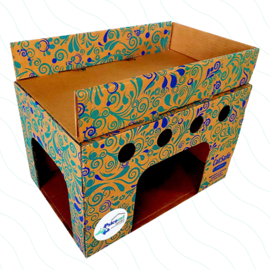 Toca E Cama Elevada Da Pet Games Cat Safe Para Gato Brinquedo Espaçoso Seguro E Confortável