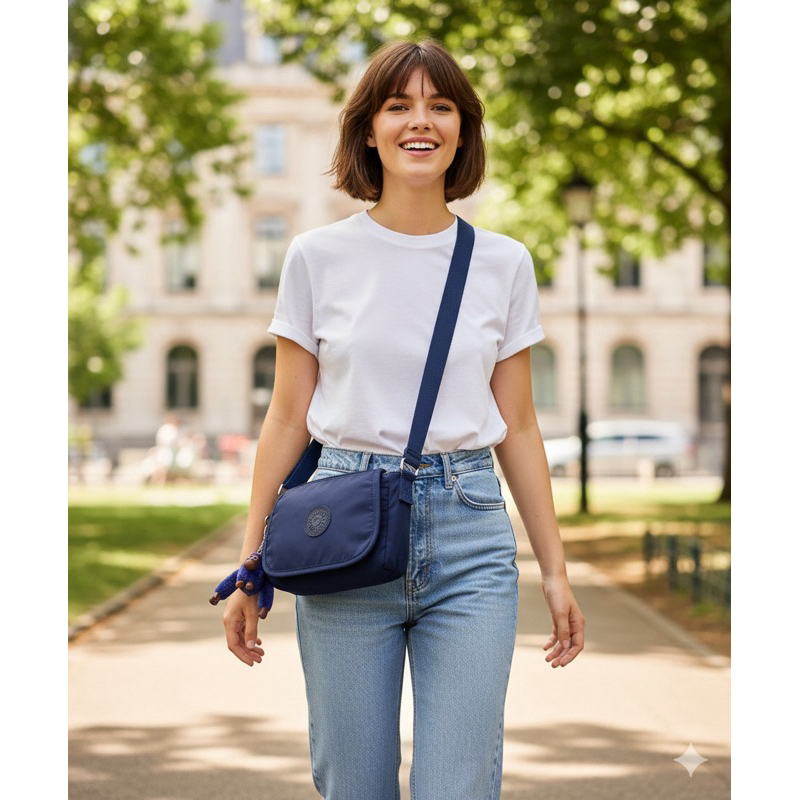 Bolsa Transversal Feminina Nylon Premium com Chaveiro | Leve, Impermeável e Espaços