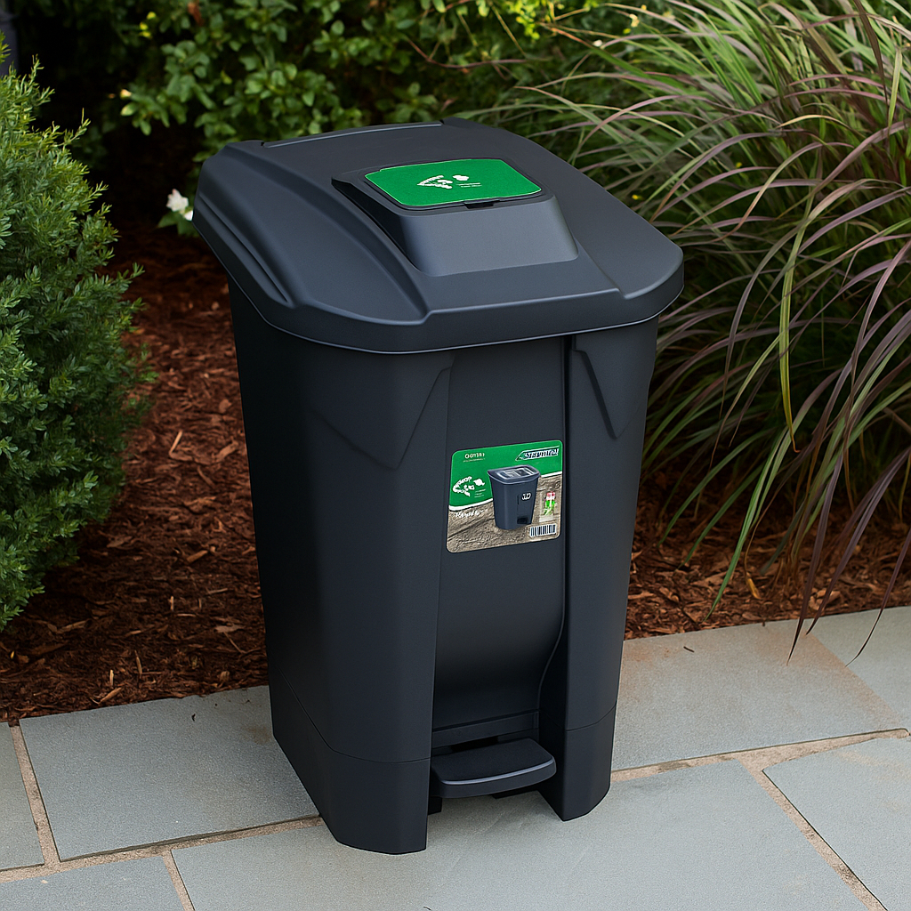 Lixeira Arqplast 60L com Roda e Pedal com Tampa Click e Design Moderno Arqplast
