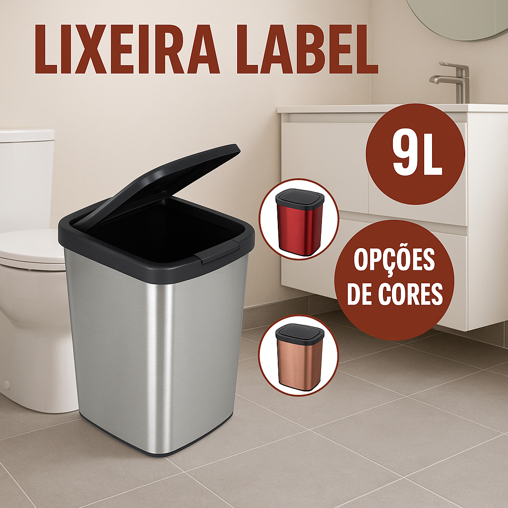 Lixeira Pequena Escritorio Cozinha Banheiro 9l Litros Plastico Lixeira Escritório(rose)