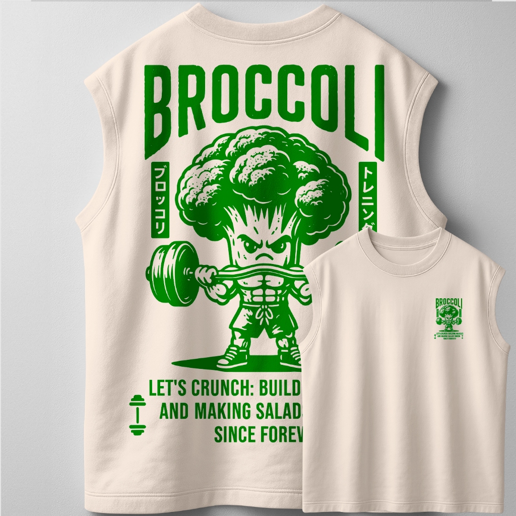 Regata Oversized Treino Academia Brócolis Músculos Camisa Forte Vamos Ganhar Músculos Novo!