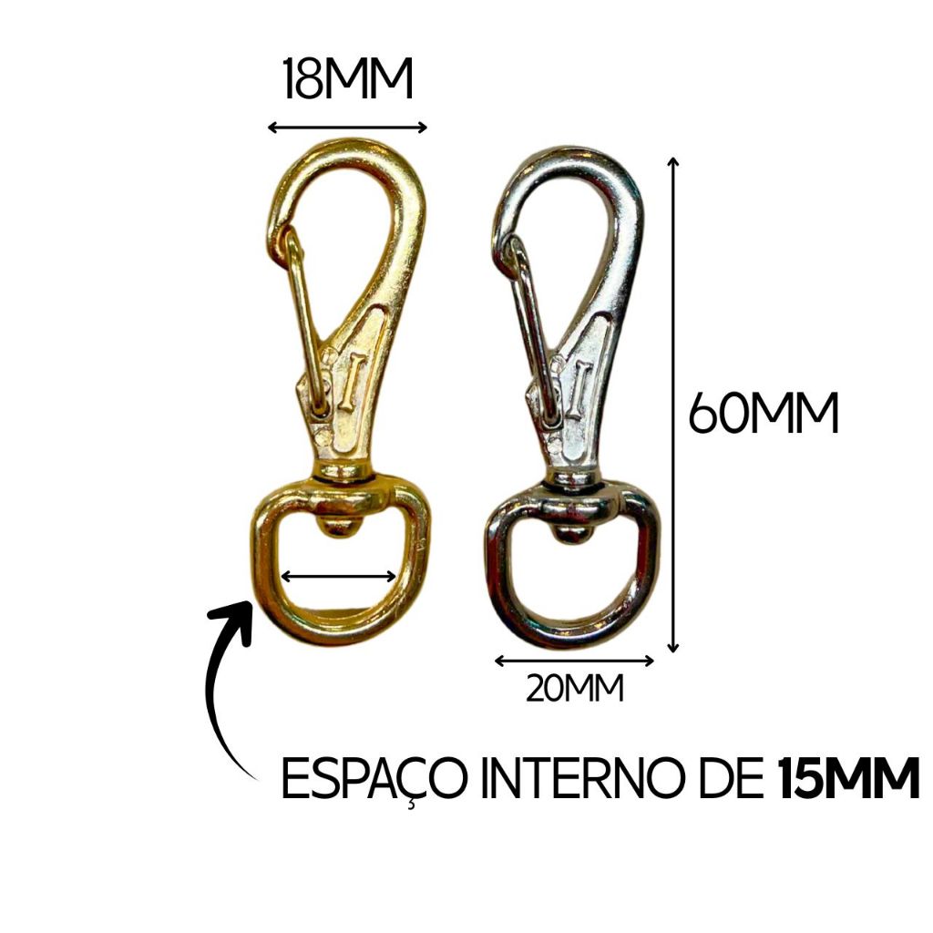 Kit Gancho Mosquetão 60mm para PETS - Com Ossinho Estampado no Corpo | Escolha de 5 até 40 unidades!