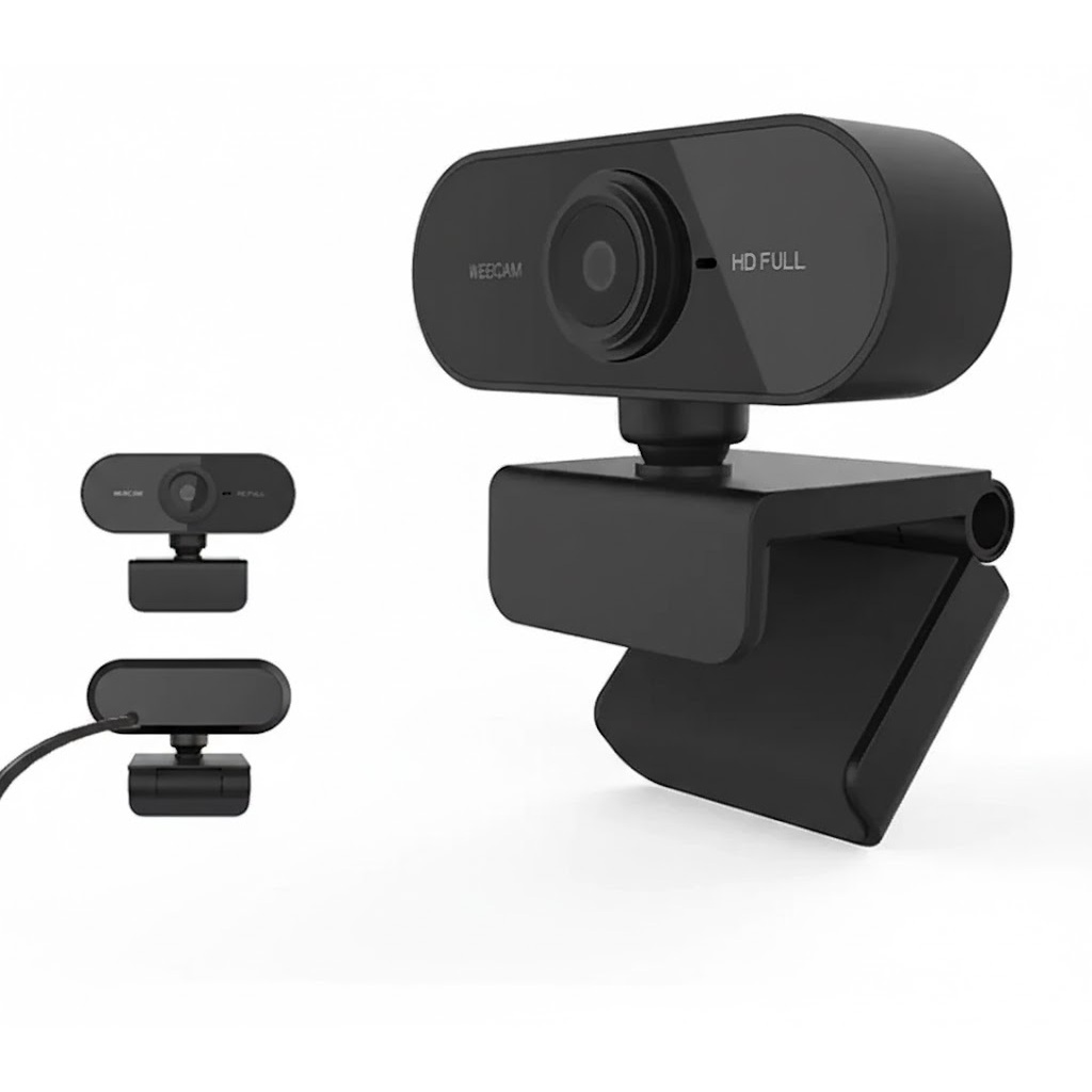 Webcam 1080p Full HD com Microfone USB | Câmera para Live, Vídeo Chamada, Aula Online | Plug & Play