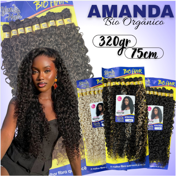 CABELO ORGÂNICO - BIO FIBRA MODELO AMANDA 75CM 300GR CABELO ORGÂNICO