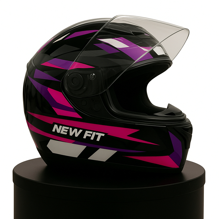 Capacete Moto Ebf New Fit Control Fechado Com Narigueira Preto/Rosa em Oferta na Shopee