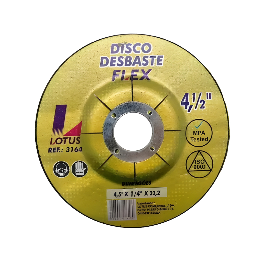Kit 5 Discos Desbaste 4,5 X 1/4 X 22.2mm Flex Lotus em Oferta na Shopee