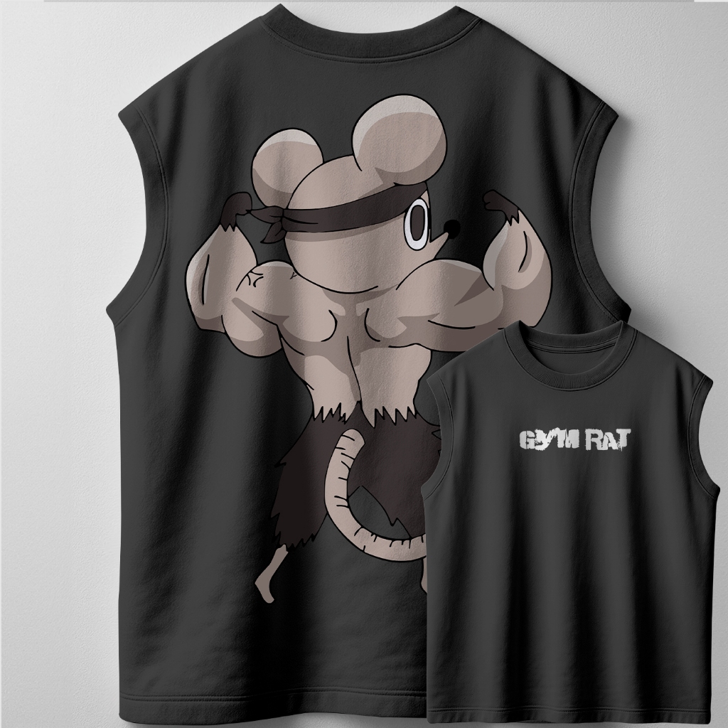 Camiseta Regata Oversized RATO ACADEMIA GIM FRENTE COSTA LANÇAMENTO!