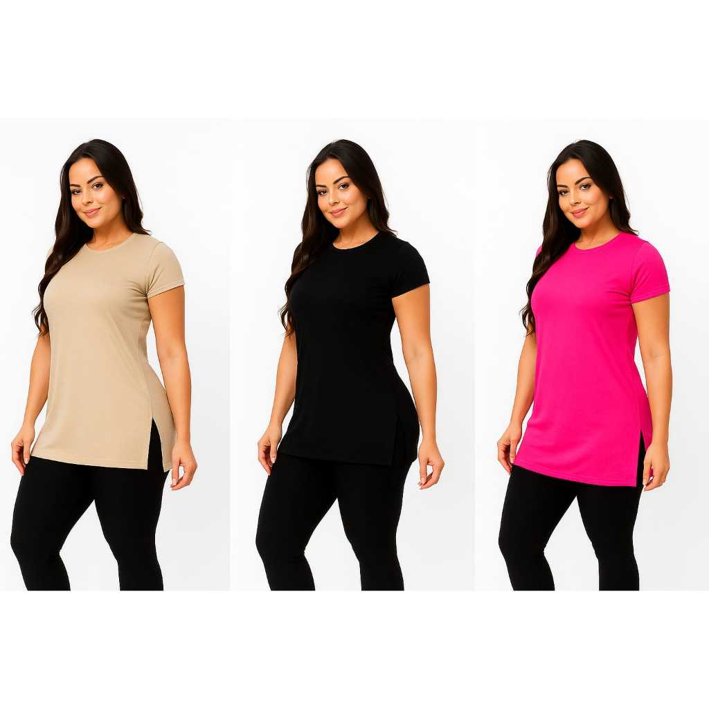 kit 3 blusa Feminina Dry Fit – Cobre Bumbum, esportes, academia, treino, tecido respiravel conforto. em Oferta na Shopee