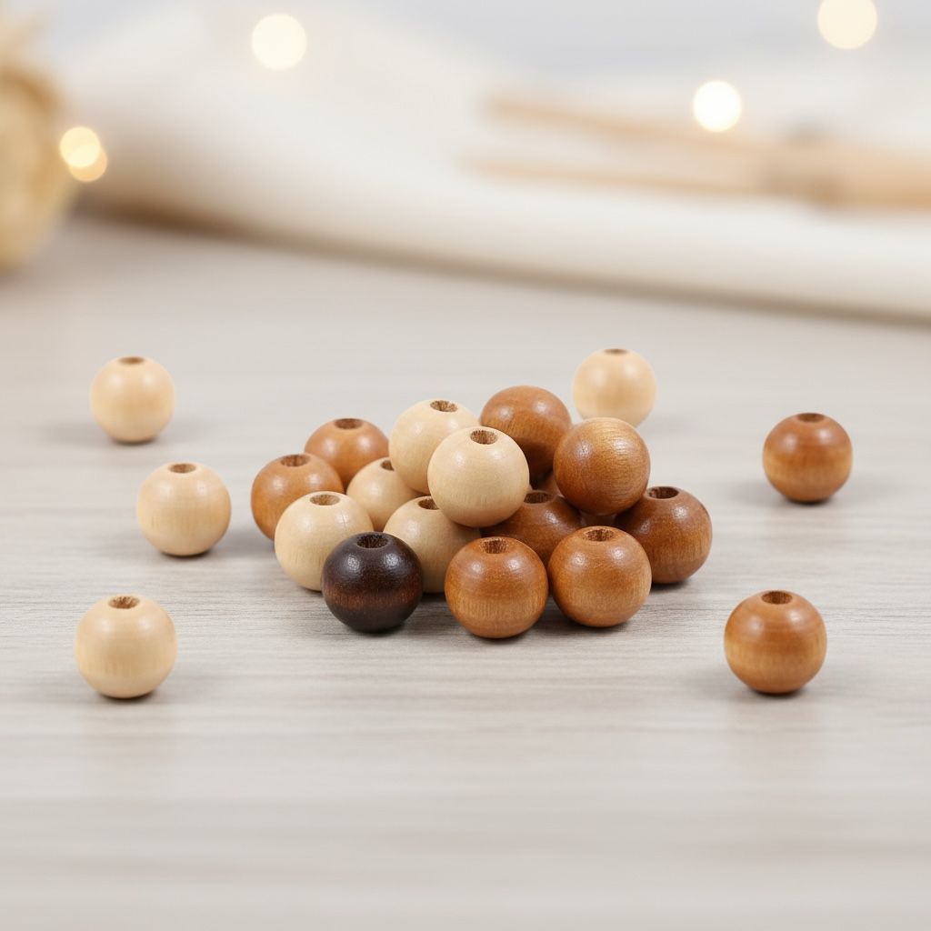 Bolinhas De Madeira 16mm Para Artesanato - Passante 1,5mm - Miçanga Grande em Oferta na Shopee